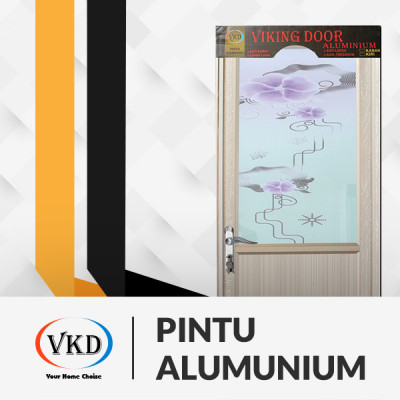 PINTU ALMINI VKD PREMIUM 1/2 D-GLASS WHITE